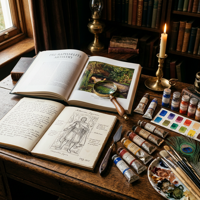 Victorian art research desk