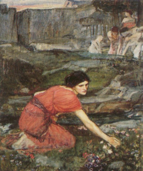 Maidens picking Flowers by a Stream